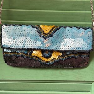 kc Malhan Sequin Crossbody Clutch Purse